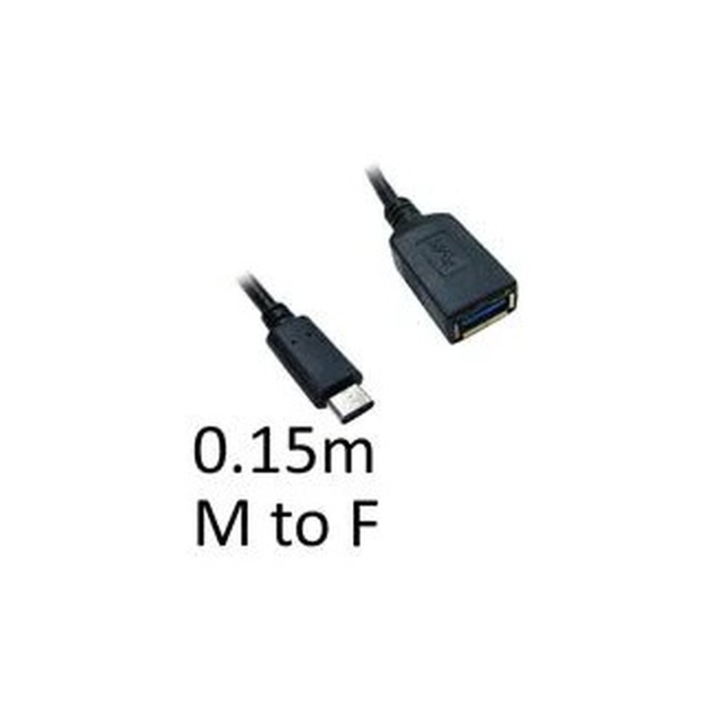 USB 3.0 A (F) to USB 3.1 C (M) 0.15m Black OEM Data Adapter