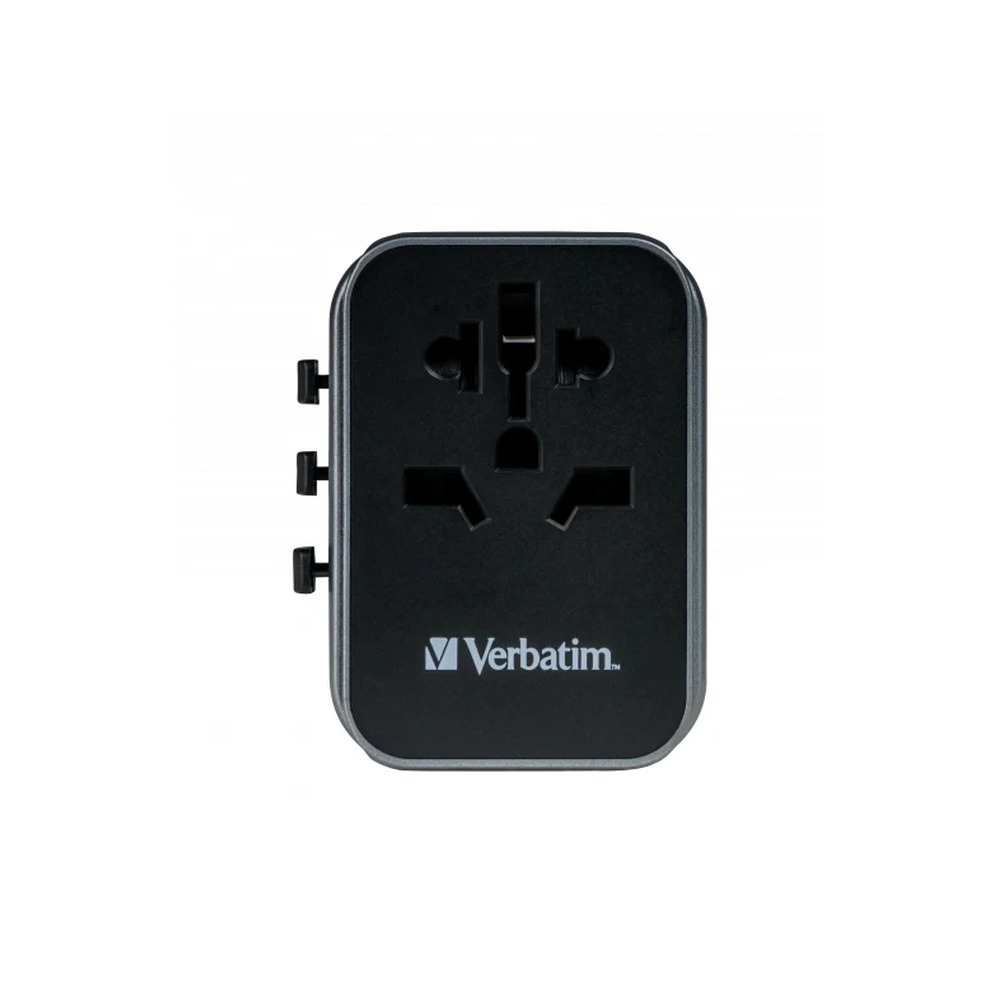 Verbatim UTA-03 Universal Travel Adapter with 1 x USB-C PD 30W & QC 3.0 / 2 x USB-C / 2 x USB-A