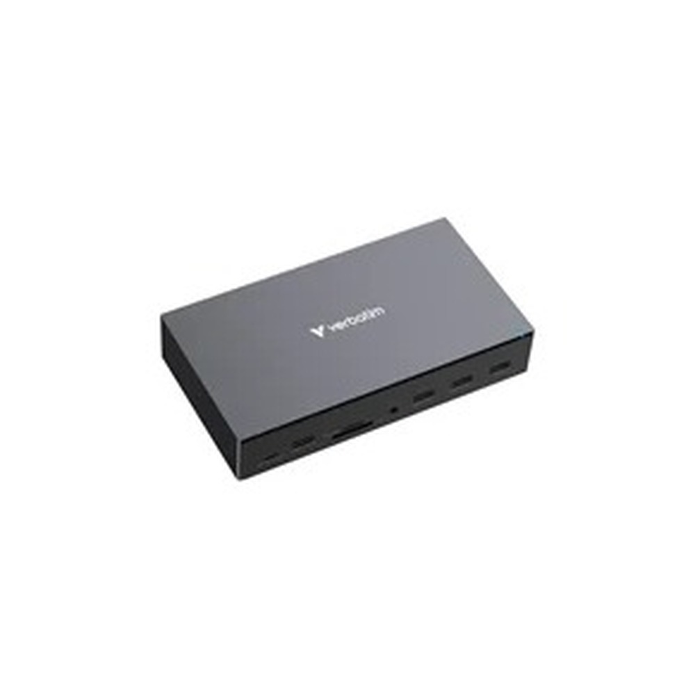 Verbatim USB-C PRO Docking Station 17 Port CDS-17, Supports Triple HDMI Outputs (up to 8K Resolution), Dual DisplayPorts, Gigabit Ethernet, SD/microSD Card Reader, Multi-Device USB 3.2 Data Transferring