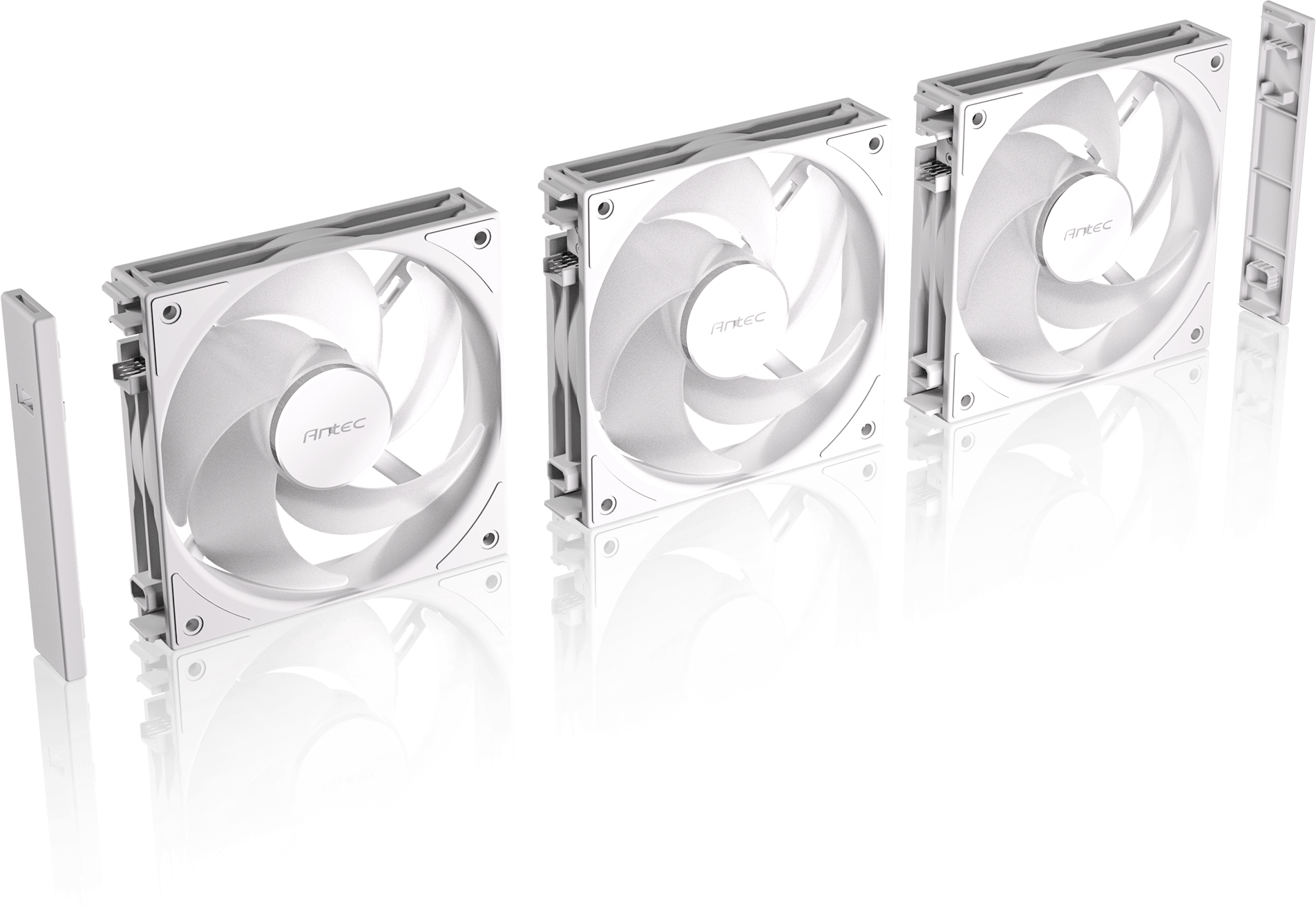 Antec Connect 120 ARGB White Reverse 3-Pack 120mm PWM Fans with Daisy Chain Design and Vibration-Absorbing Pads