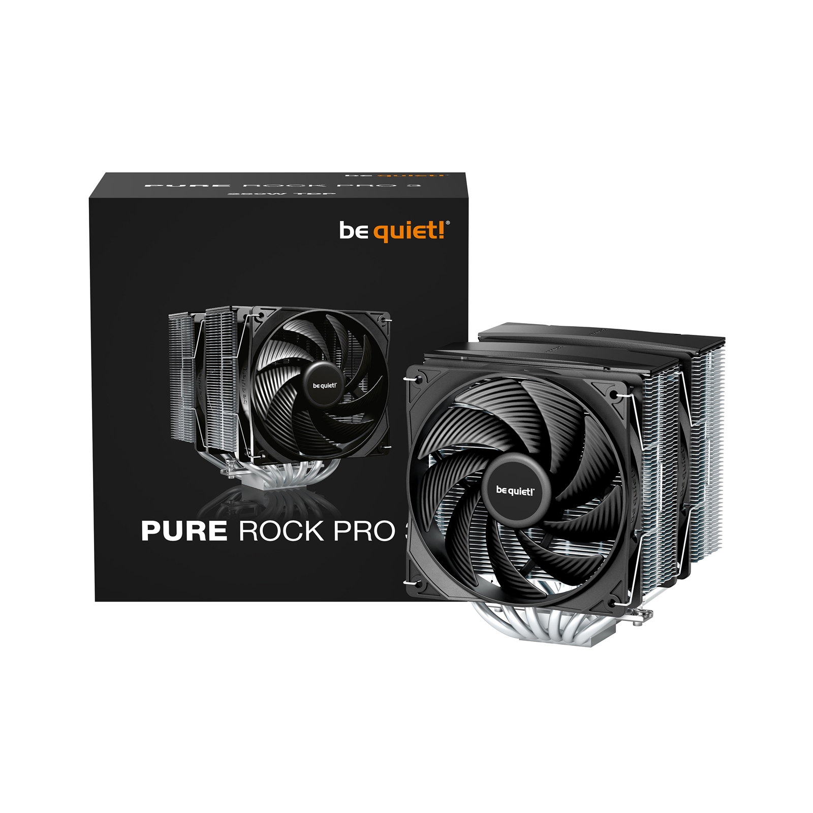 be quiet! Pure Rock Pro 3 LX CPU Cooler, Universal Socket, 2 x Light Wings Fans, 2000RPM, only 34.8dB(A) at maximum fan speed, 250W TDP, 3-year manufacturer's warranty