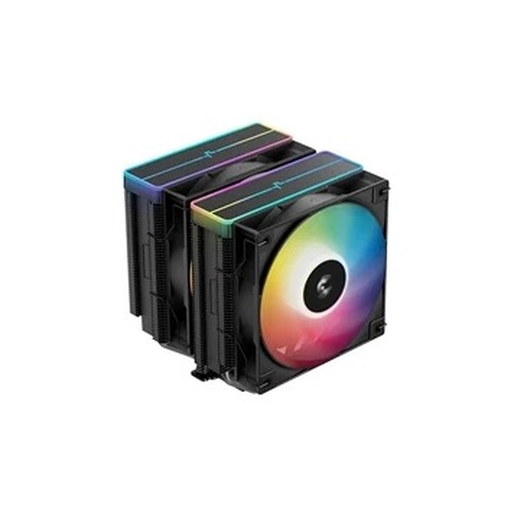 DeepCool AG620 BK ARGB V2 Dual-Tower CPU Air Cooler with 120mm ARGB Fans, Compatible with Intel LGA 1851/1700/1200/115x & AMD AM5/AM4, High-Performance Quiet Cooling, Matte Black