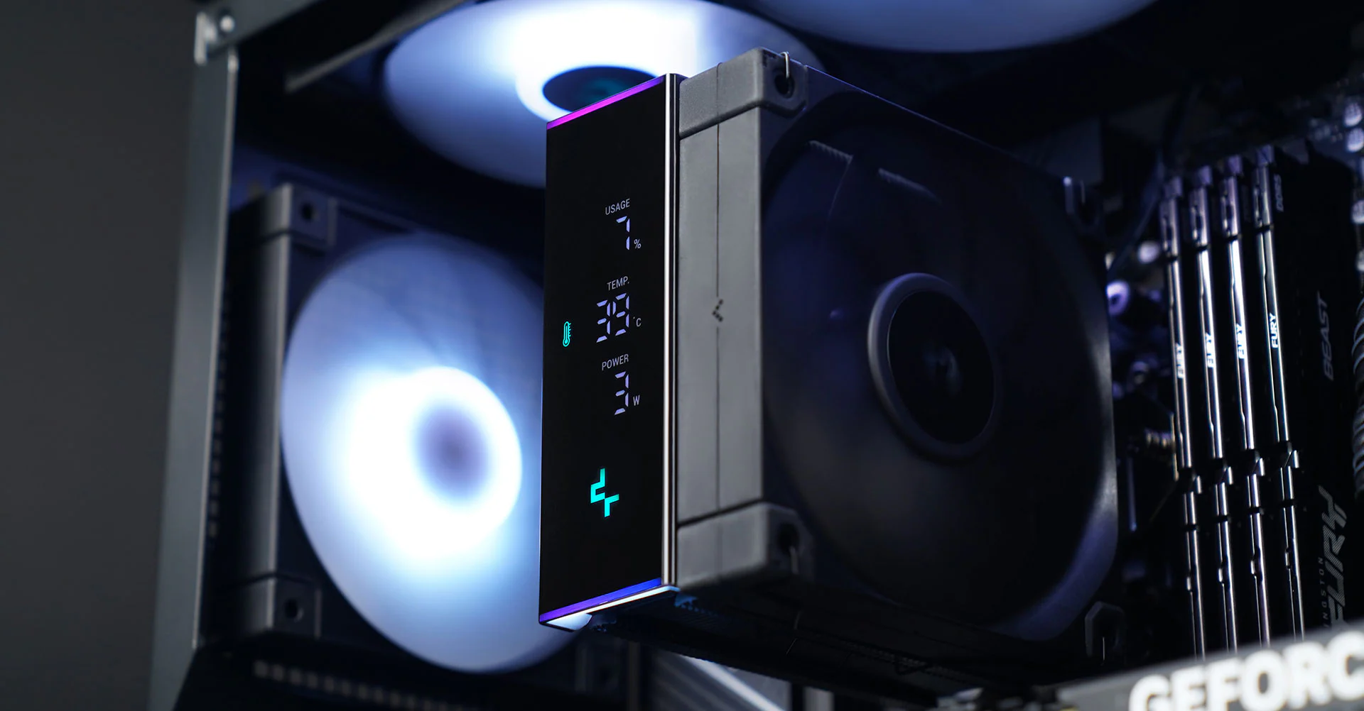 DeepCool AK400 Digital Pro CPU Air Cooler, ARGB Fan & Digital Display, 120mm PWM Fan, 4 Copper Heatpipes, Quiet Operation, Intel & AMD Compatible Black