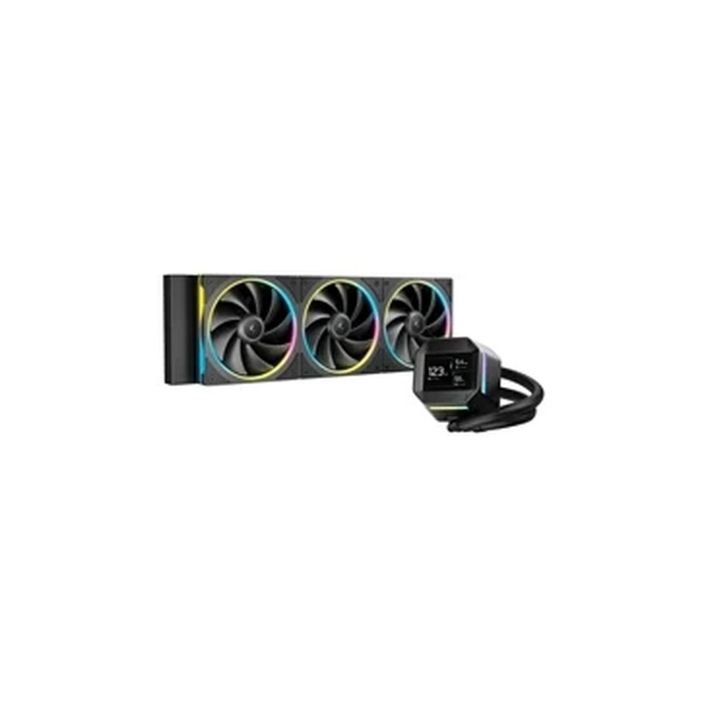 DeepCool LM360 Liquid CPU Cooler with 2.4" IPS Display, 360mm AIO, Triple 120mm ARGB Fans, Anti-Leak Technology, PWM Pump, Intel LGA 1851/1700 & AMD AM5 Compatible, Black