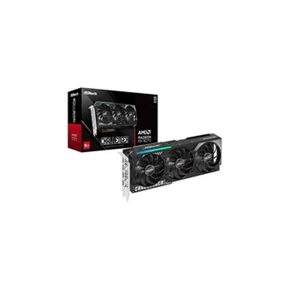 ASRock AMD Radeon RX 9070 Challenger OC 16GB GDDR6 Graphics Card, 3584 Streams, 2520 MHz Boost Clock, Triple Fan, RGB, 3x DisplayPorts / 1x HDMI Port