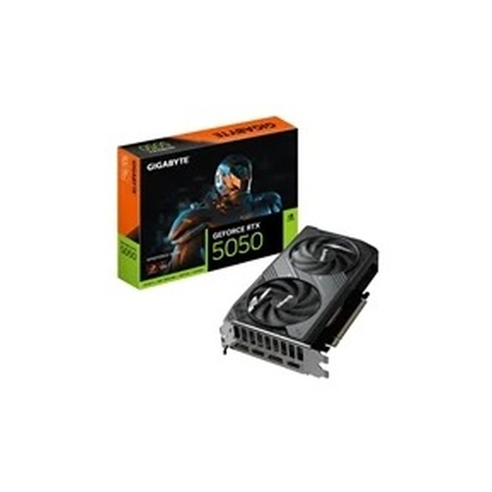 Gigabyte NVIDIA GeForce RTX 5050 WINDFORCE OC 8GB, GDDR6 Graphics Card, 2560 Cuda Core, 2587MHz Core Clock, Windforce cooling system, Dual Fan, 2x DisplayPorts / 2x HDMI Ports