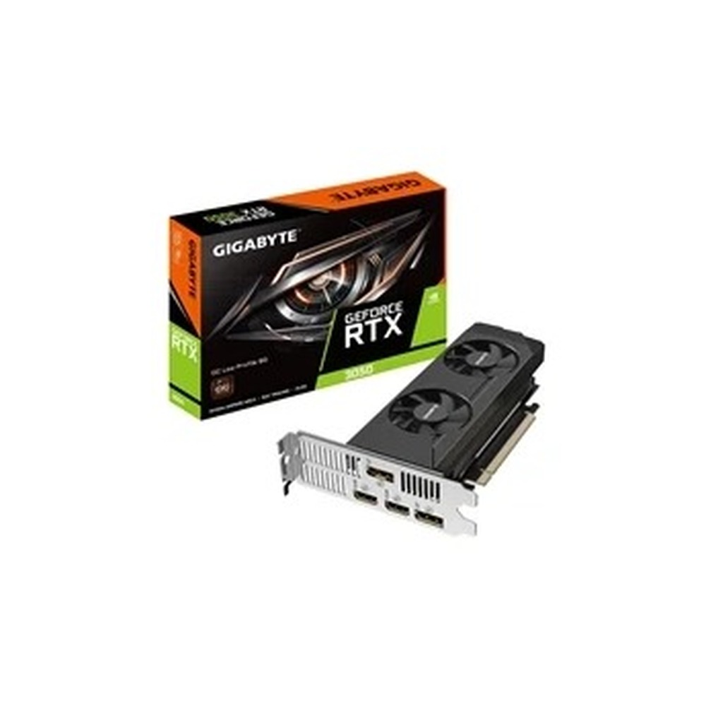 Gigabyte NVIDIA GeForce RTX 3050 OC Low Profile 6GB GDDR6 Graphics Card, 2304 CUDA Cores, 1477 MHz Core Clock, Dual Fan, 2x DisplayPorts / 2x HDMI Ports