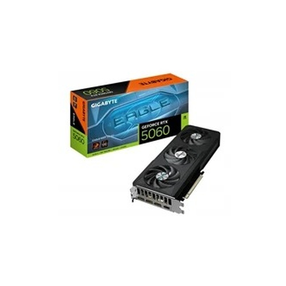 Gigabyte NVIDIA GeForce RTX 5060 EAGLE MAX OC 8GB GDDR7 Graphics Card, 3840 CUDA Cores, 2550 MHz Core Clock, Triple Fan, 3x DisplayPorts / 1x HDMI Ports