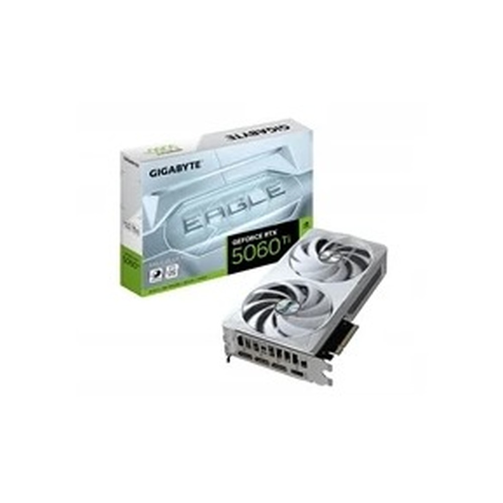 Gigabyte NVIDIA GeForce RTX 5060 Ti EAGLE OC ICE 8GB GDDR7 Graphics Card, 4608 CUDA Cores, 2617 MHz Core Clock, Dual Fan, 3x DisplayPorts / 1x HDMI Port