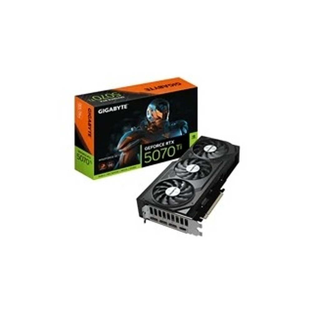 Gigabyte NVIDIA GeForce RTX 5070 Ti WINDFORCE OC V2 16GB GDDR7 Graphics Card, 8960 CUDA Cores, 2497 MHz Core Clock, Triple Fan, 3x DisplayPorts / 1x HDMI Port