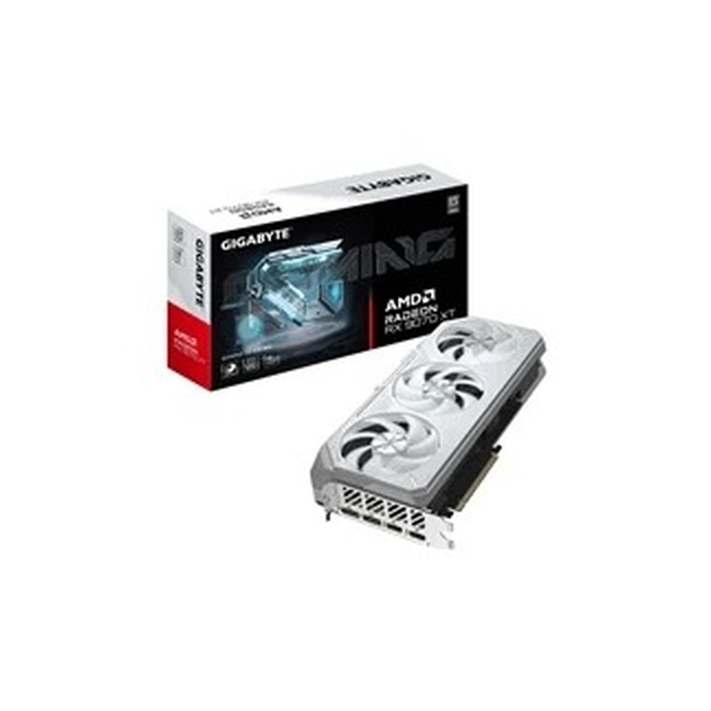 Gigabyte AMD Radeon RX 9070 XT GAMING OC ICE 16GB GDDR6 Graphics Card, 4096 Streams, 2520 MHz Core Clock, Triple Fan, RGB, 2x DisplayPorts / 2x HDMI Ports