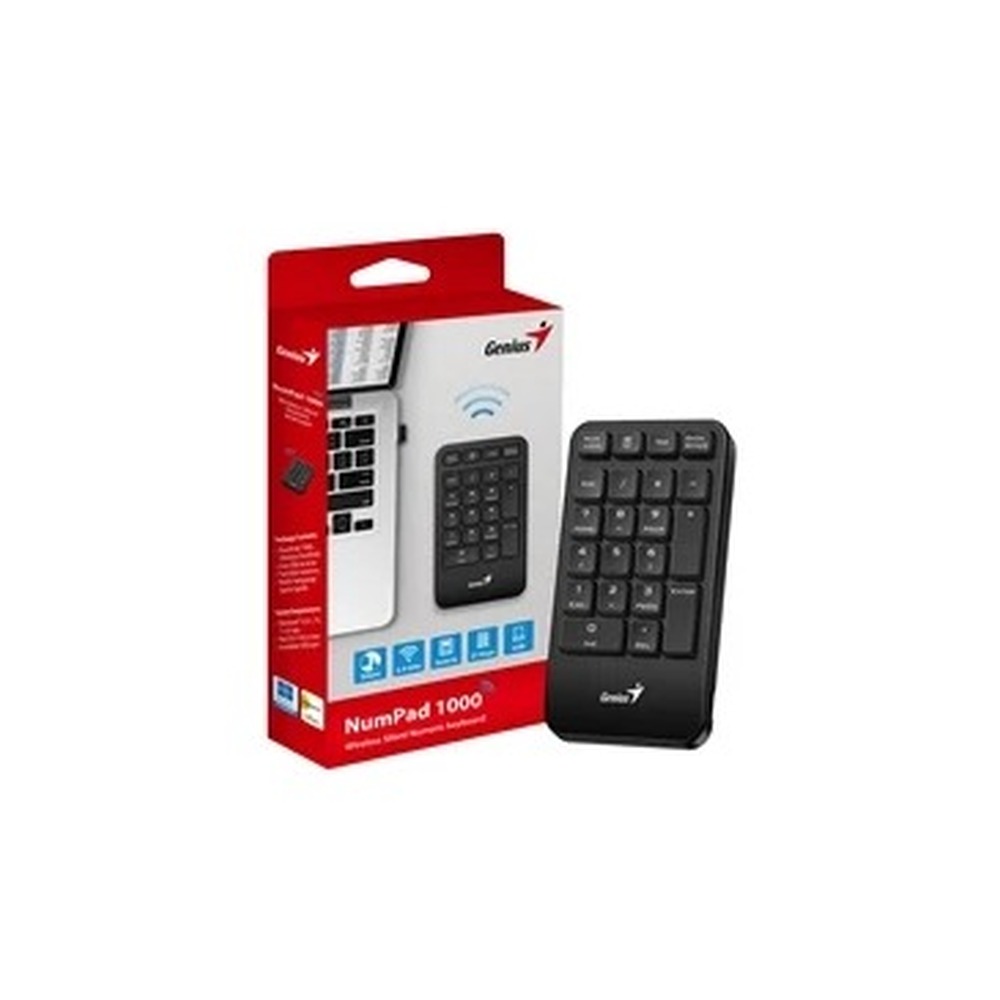 Genius NumPad 1000 2.4GHz Wireless Numeric Keypad Portable Numberpad with Palm Rest