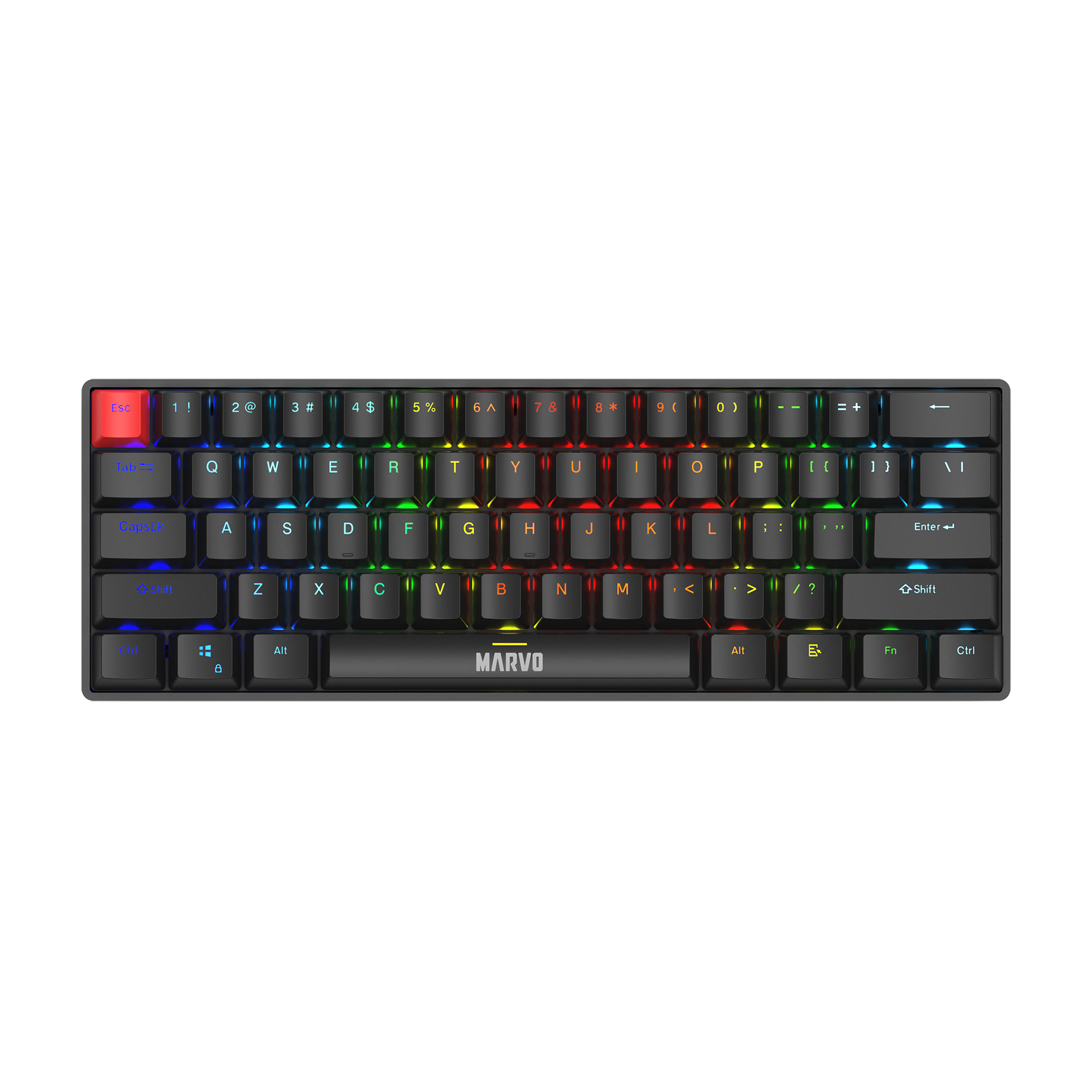 Marvo Scorpion KG933G Saber 61 Wired Mechanical RGB 60% UK Layout Gaming Keyboard (White)