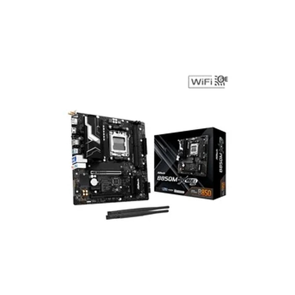 ASRock B850M-X WiFi R2.0 AMD AM5 Socket Motherboard, Micro-ATX, 2x DDR5 Slots, 2x M.2 Sockets, 2.5GbE LAN, Wi-Fi 6E, 1x DisplayPort / 1x HDMI Port