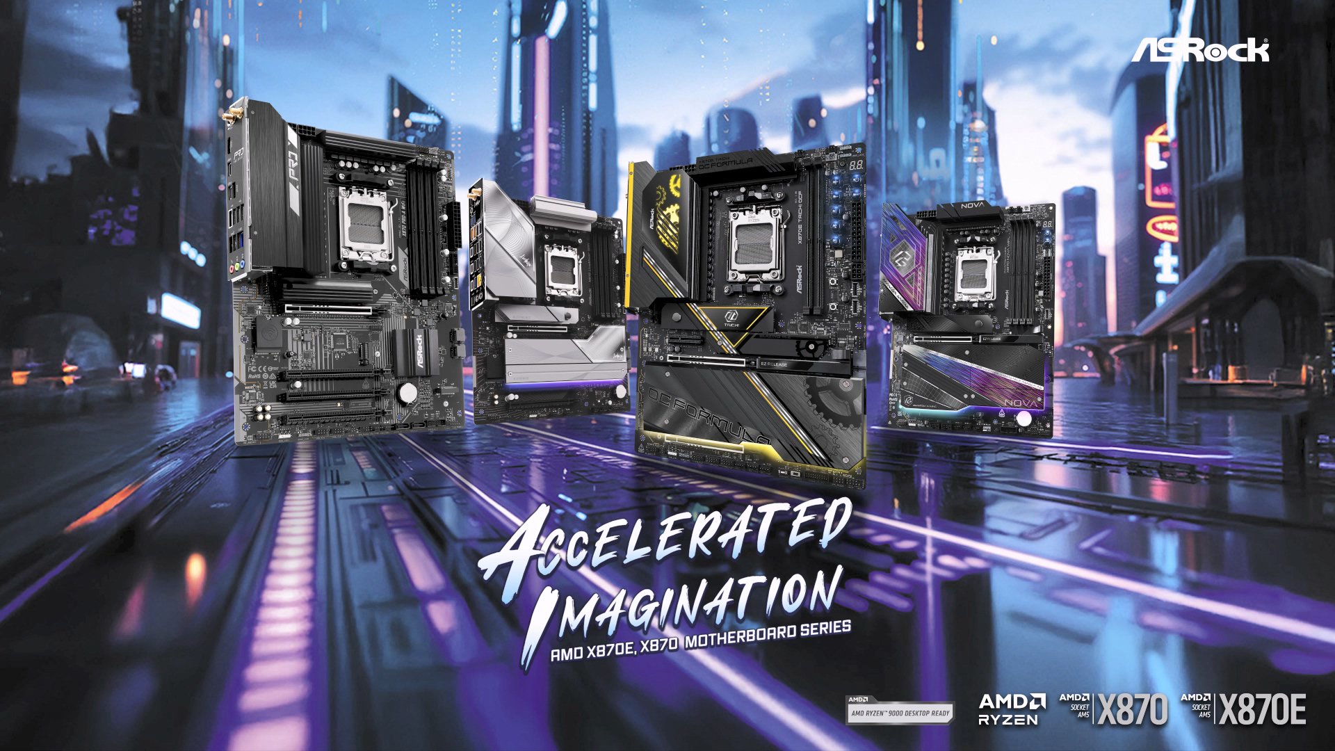 ASRock X870 Pro-A WiFi AMD AM5 Socket Motherboard, 4 x DDR5 Slots, 3x M.2 Socket, 2.5GbE LAN, Wi-Fi 7, 1x HDMI Port / 2x USB-C (USB4)