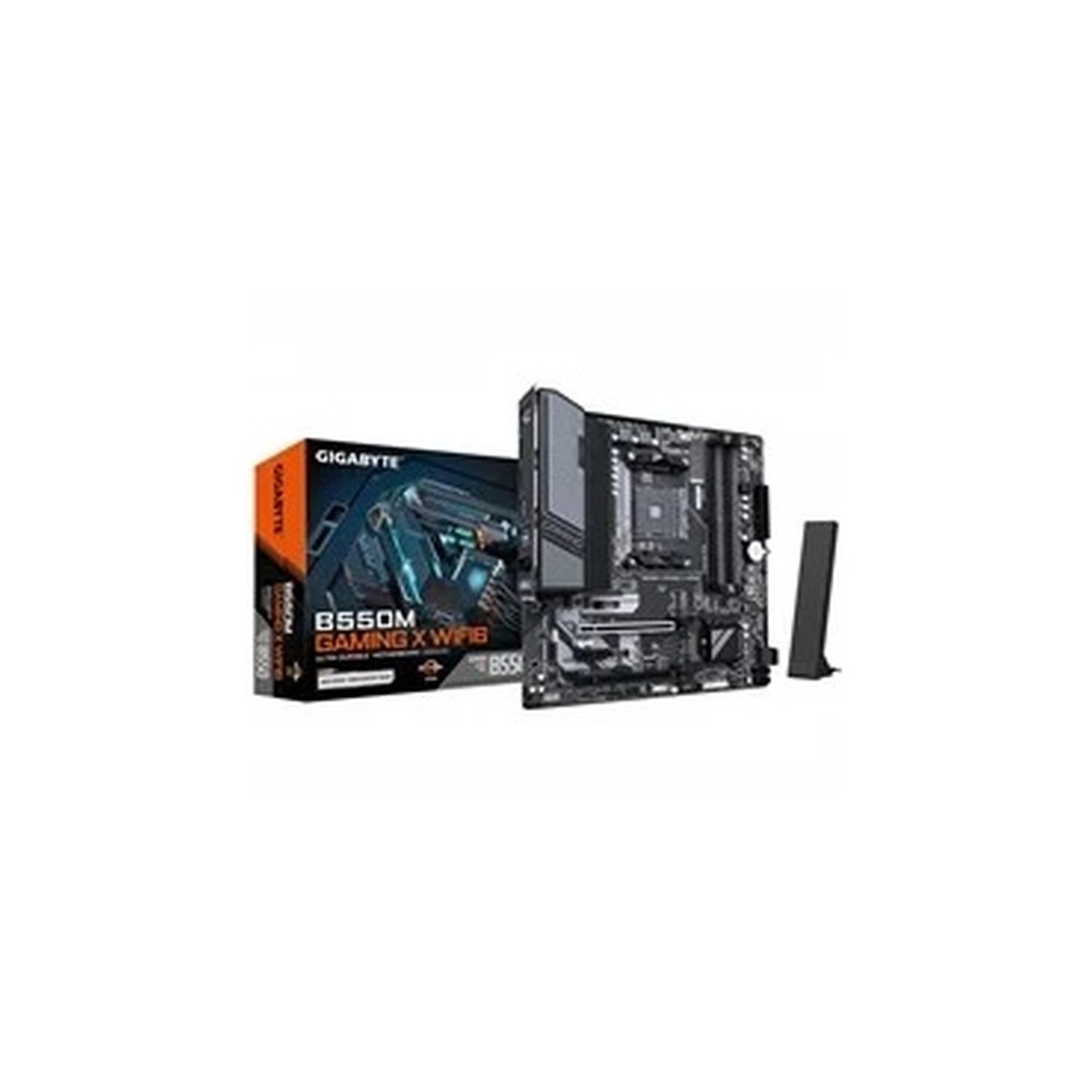 Gigabyte B550M GAMING X WIFI6 AMD AM4 Socket Motherboard, Micro-ATX, 4x DDR4 Slots, 2x M.2 Sockets, Fitted I/O Shield, GbE LAN, Wi-Fi 6, 1x DisplayPort / 1x HDMI Port