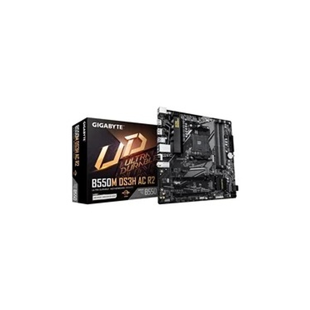 Gigabyte B550M DS3H AC R2 Ultra Durable AMD AM4 Socket Motherboard, Micro-ATX, 4x DDR4 Slots, 2x M.2 Socket, GbE LAN, Wi-Fi 5, 1x DisplayPort / 1x HDMI Port