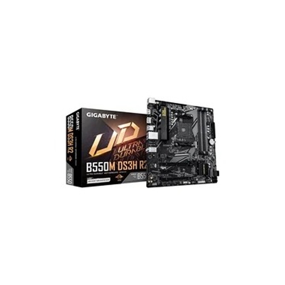 Gigabyte B550M DS3H R2 AMD AM4 Socket Motherboard, Micro-ATX, 4x DDR4 Slots, 2x M.2 Sockets, GbE LAN, 1x DisplayPort / 1x HDMI Port