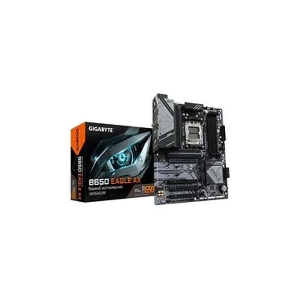 Gigabyte B650 EAGLE AX AMD AM5 Socket Motherboard, ATX, 4x DDR5 Slots, 3x M.2 Sockets, Fitted I/O Shield, GbE LAN, Wi-Fi 6E, 1x DisplayPort / 1x HDMI Port
