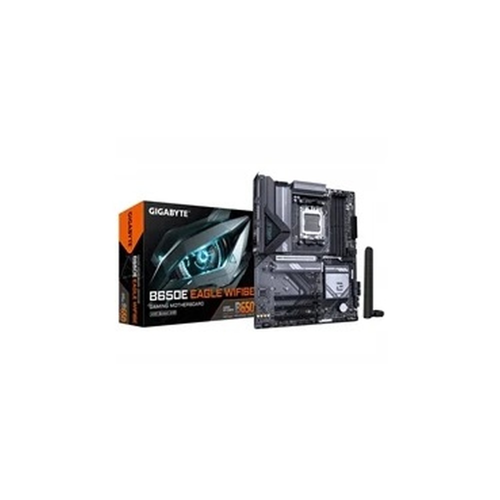 Gigabyte B650E EAGLE WIFI6E AMD AM5 Socket Motherboard, ATX, 4x DDR5 Slots, 3x M.2 Socket, Fitted I/O Shield, 2.5GbE LAN, Wi-Fi 6E, 1x DisplayPort / 1x HDMI Port