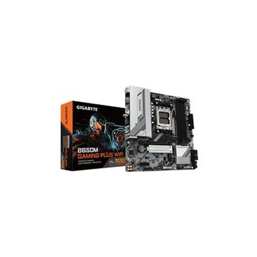Gigabyte B650M GAMING PLUS WIFI (Rev.1.2) AMD AM5 Socket Motherboard, Micro-ATX, 4x DDR5 Slots, 2x M.2 Socket, Fitted I/O Shield, 2.5GbE LAN, Wi-Fi 6, 2x DisplayPort / 1x HDMI Port
