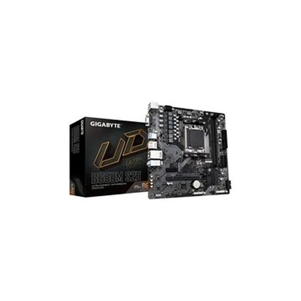 Gigabyte B650M S2H Ultra Durable AMD AM5 Socket Motherboard, Micro-ATX, 2x DDR5 Slots, 1x M.2 Socket, GbE LAN, 1x D-Sub / 1x DisplayPort / 1x HDMI Port