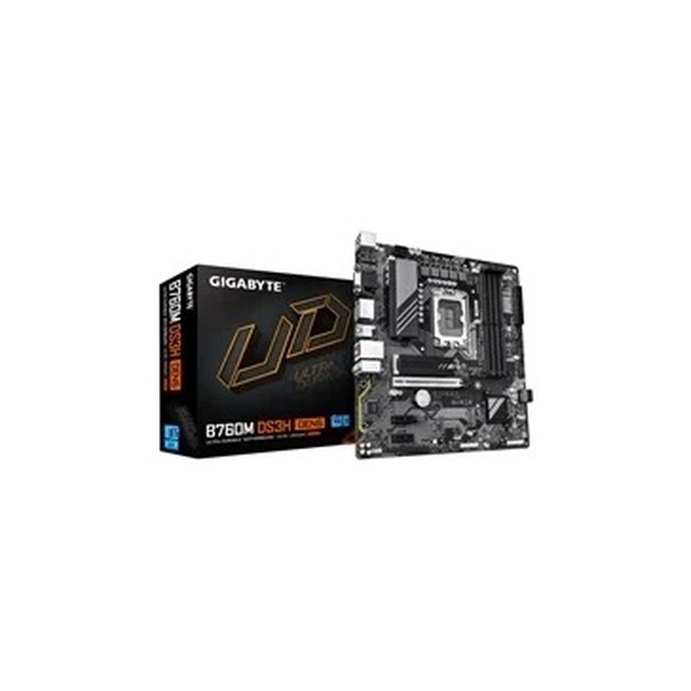 Gigabyte B760M DS3H GEN5 Intel Socket 1700 Motherboard, Micro ATX, 4x DDR5 Slots, 2x M.2 Sockets, 2.5GbE LAN, 1x D-Sub / 1x DisplayPort / 1x HDMI Port