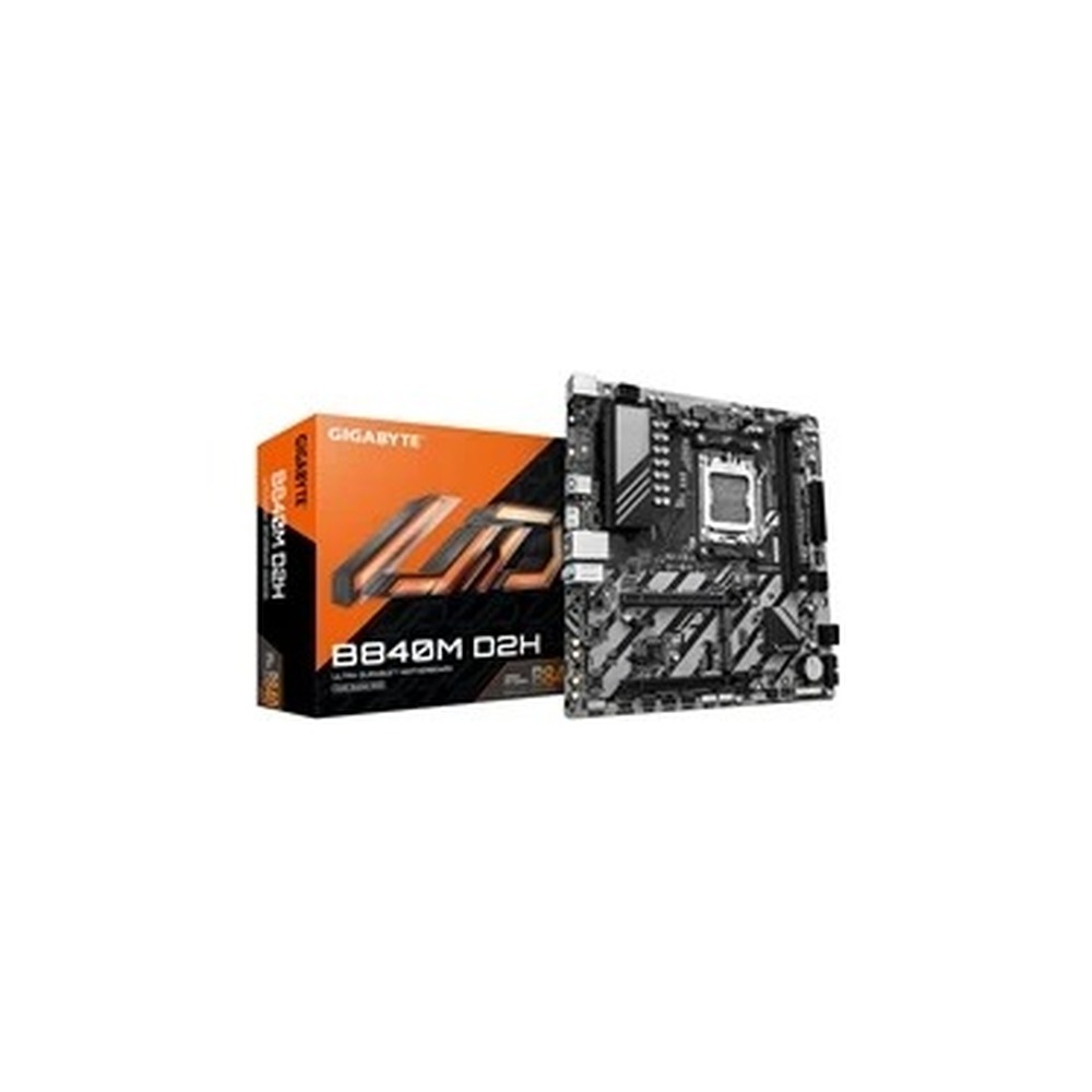 Gigabyte B840M D2H AMD AM5 Socket Motherboard, Micro-ATX, 2x DDR5 Slots, 2x M.2 Socket, 2.5GbE LAN, 1x HDMI Port