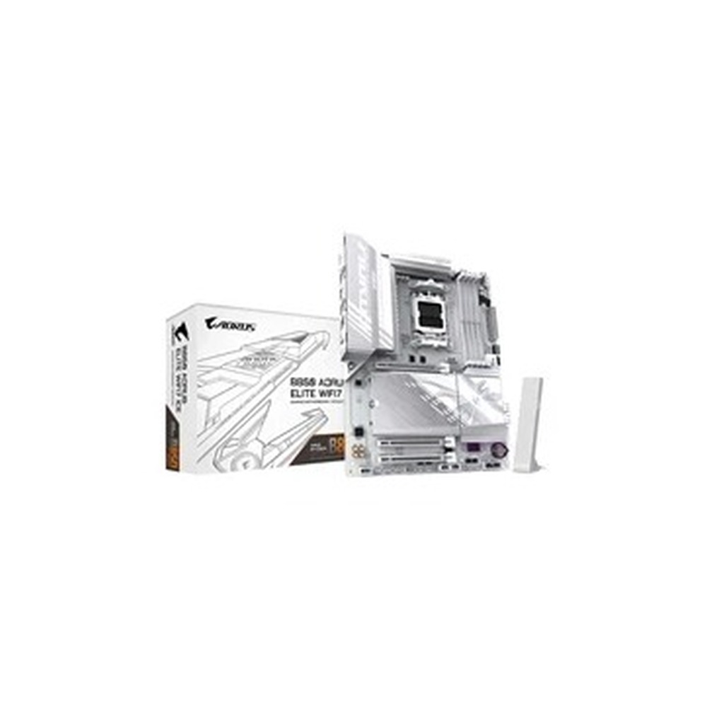 Gigabyte B850 AORUS ELITE WIFI7 ICE AMD AM5 Socket Motherboard, ATX, 4x DDR5 Slots, 3x M.2 Sockets, Fitted I/O Shield, 2.5GbE LAN, Wi-Fi 7, 1x DisplayPort / 1x HDMI Port
