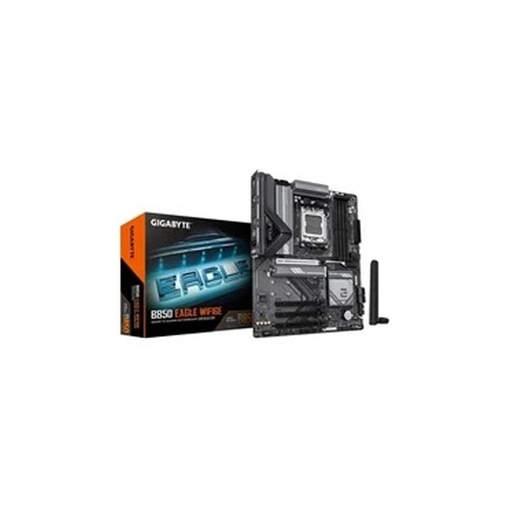 Gigabyte B850 EAGLE WIFI6E AMD AM5 Socket Motherboard, ATX, 4x DDR5 Slots, 3x M.2 Sockets, Fitted I/O Shield, GbE LAN, Wi-Fi 6E, 1x DisplayPort / 1x HDMI Port