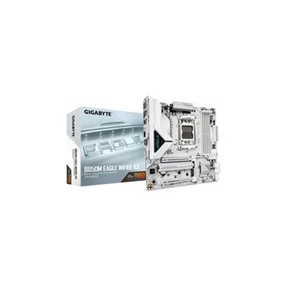 Gigabyte B850M Eagle WIFI6E ICE AMD AM5 Socket Motherboard, Micro ATX, 4x DDR5 Slots, 3x M.2 Sockets, Wi-Fi 6E, 2x DisplayPort / 1x HDMI Port