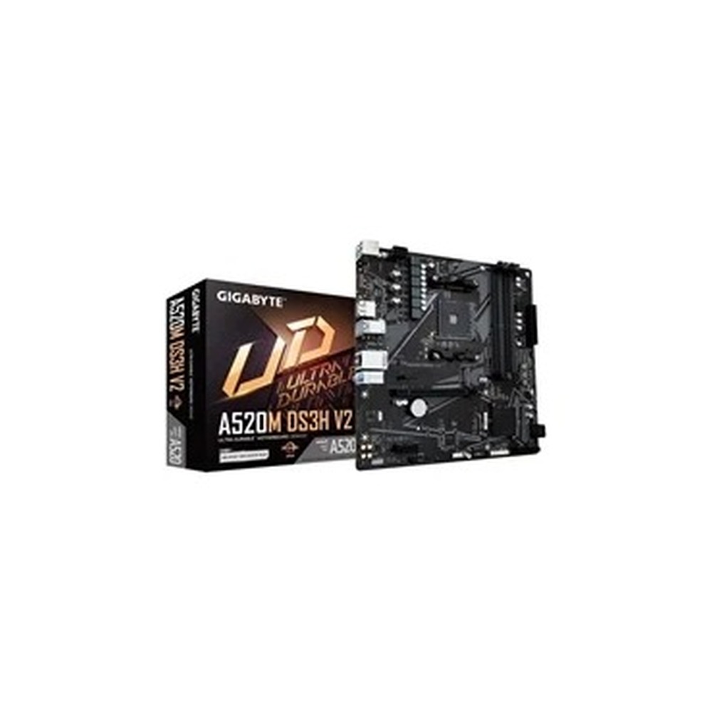 Gigabyte A520M DS3H V2 Ultra Durable AMD AM4 Socket Motherboard, Micro-ATX, 4x DDR4 Slots, 1x M.2 Socket, GbE LAN, 1x DisplayPort / 1x HDMI Port