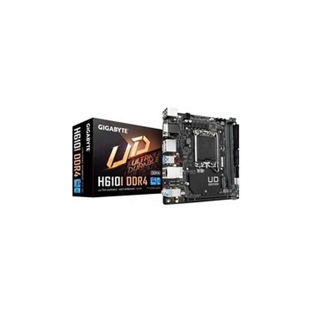 Gigabyte H610I DDR4 Ultra Durable Intel 1700 Socket Motherboard, Mini-ITX, 2x DDR4 Slots, 1x M.2 Socket, GbE LAN, 1x D-Sub / 2x DisplayPorts / 1x HDMI Port