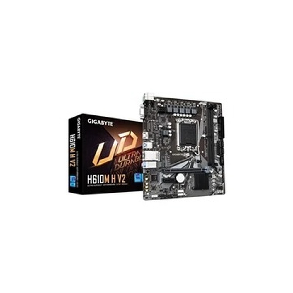 Gigabyte H610M H V2 (Rev. 1.0) Intel 1700 Socket Motherboard, Micro-ATX, 2x DDR5 Slots, 1x M.2 Socket, GbE LAN, 1x D-Sub / 1x HDMI Port