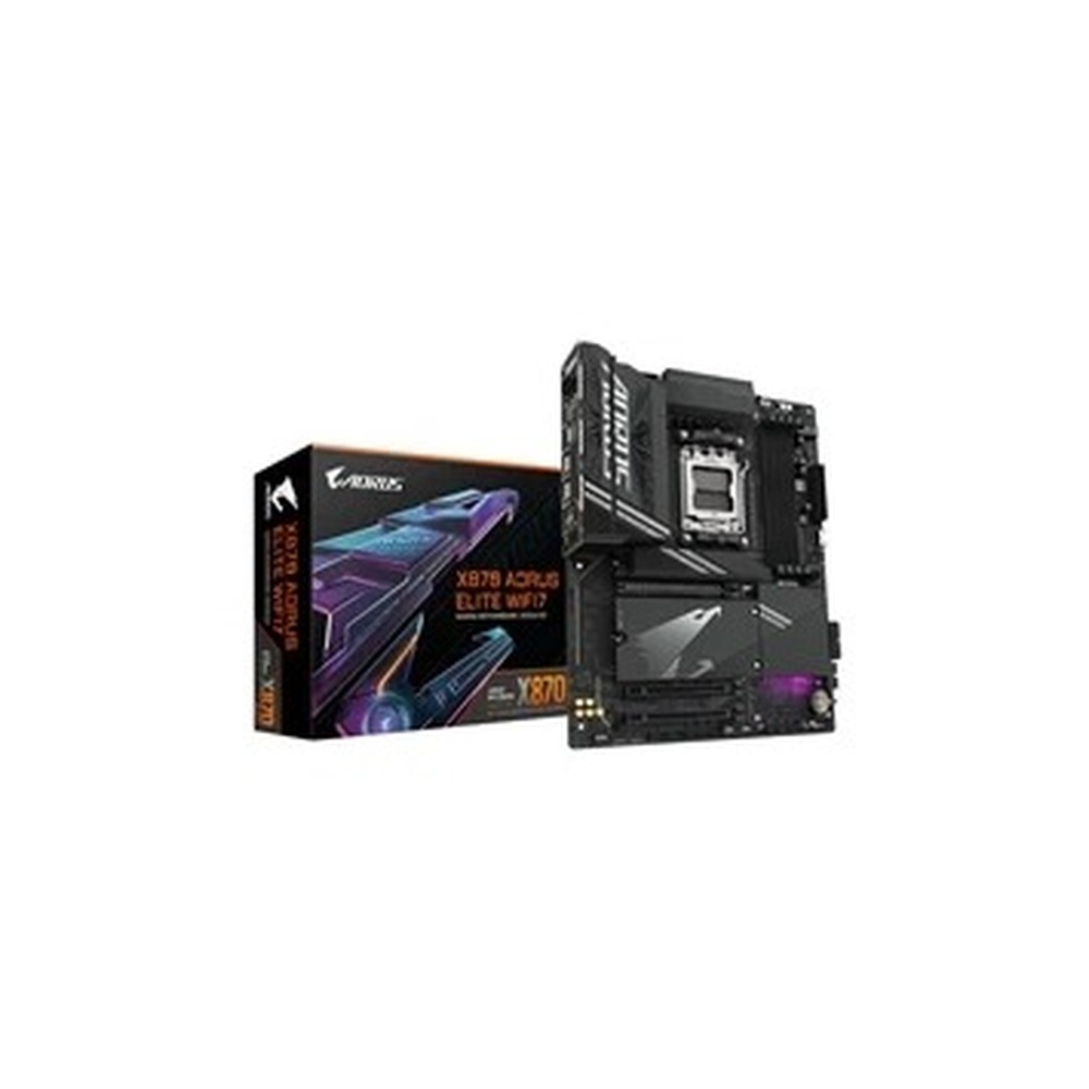 Gigabyte X870 AORUS ELITE WIFI7 AMD AM5 Socket Motherboard, ATX, 4x DDR5 Slots, 4x M.2 Sockets, Fitted I/O Shield, 2.5GbE LAN, Wi-Fi 7, 1x HDMI Port / 2x USB-C (USB4)