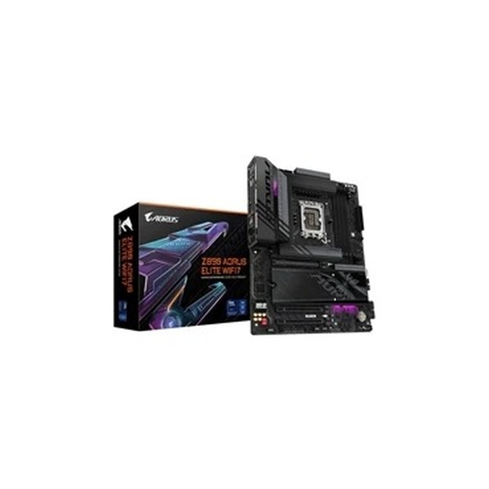 Gigabyte Z890 AORUS ELITE WIFI7 Intel 1851 Socket Motherboard, ATX, 4x DDR5 Slots, 4x M.2 Sockets, Fitted I/O Shield, 2.5GbE LAN, Wi-Fi 7, 1x DisplayPort / 1x USB-C (USB4)