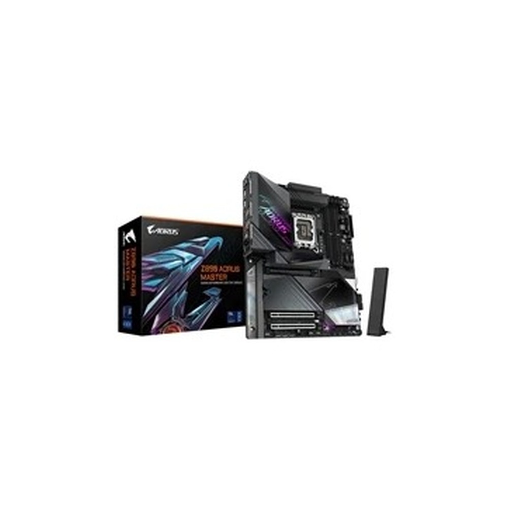 Gigabyte Z890 AORUS MASTER Intel 1851 Socket Motherboard, ATX, 4x DDR5 Slots, 5x M.2 Sockets, Fitted I/O Shield, 10GbE LAN, Wi-Fi 7, 2x USB-C (USB4)