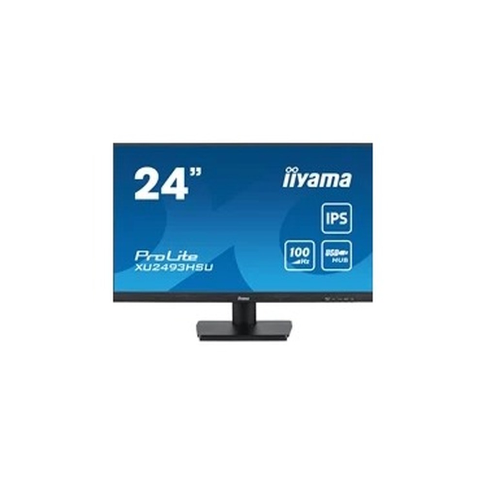 iiyama ProLite XU2493HSU-B7 IPS Monitor - 24 Inch, 1920x1080 Full HD (1080p) @ 100 Hz, 250 cd/m, 1ms, USB-Hub, HDMI, DisplayPort, speakers, VESA, Matte Black