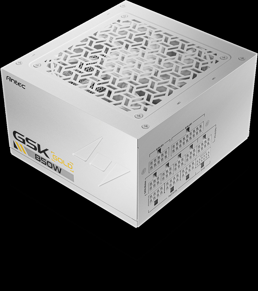 Antec GSK ATX3.1 850W Power Supply, White,80 PLUS Gold, Full Modular, PCIe 5.1, JP Capacitors, Silent FDB Fan, CircuitShield Protection