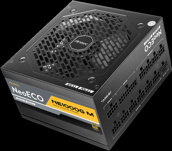 Antec NE1000G M, PCIe 5.0 Ready, Fully Modular, 80PLUS Gold, Single Rail, 83A, 120mm FDB Fan, ATX3.0 PSU