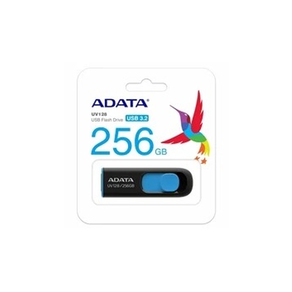 Adata DashDrive UV128 256GB USB 3.0 Flash Drive, Black and Blue