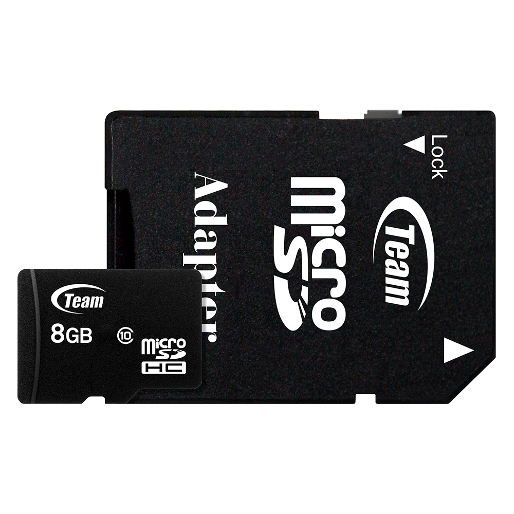 Team 8GB Micro SDHC Class 10 Flash Card with Adapter