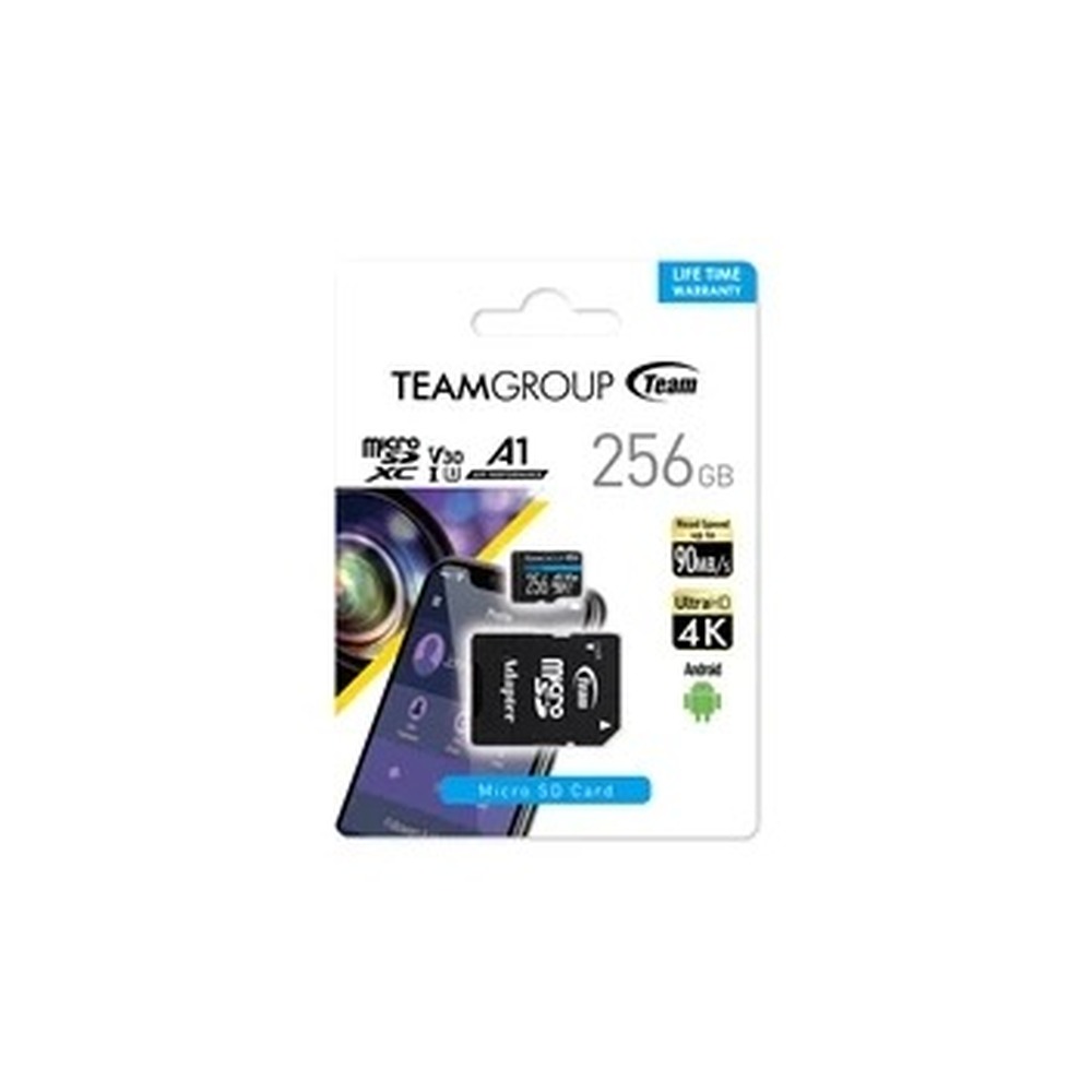 Team Elite A1 256GB Micro SDXC UHS-1 Flash Card with Adapter (for Android & 4K)
