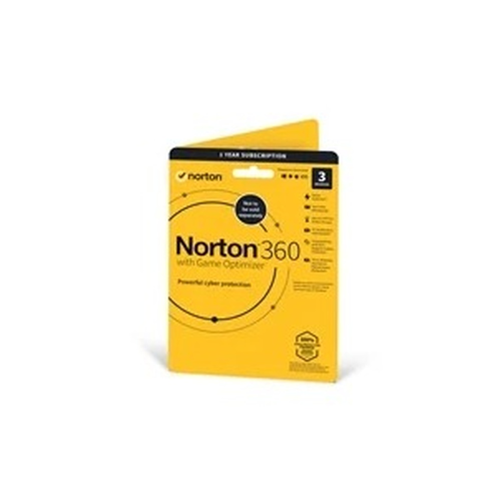 Norton 360 with Game Optimizer 2022, Antivirus software for 3 Devices, 1-year subscription Includes Secure VPN, Dark Web Monitoring and Password Manager, 50GB of Cloud Storage, PC/Mac/iOS/Android