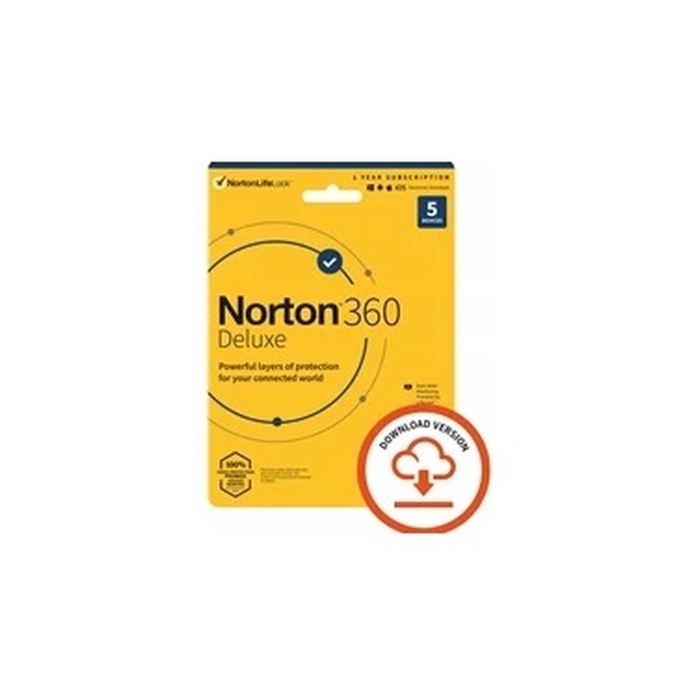Norton 360 Deluxe 2022, Antivirus Software for 5 Devices, 1-year Subscription, Includes Secure VPN, Password Manager and 50GB of Cloud Storage, PC/Mac/iOS/Android, Activation Code by email - ESD