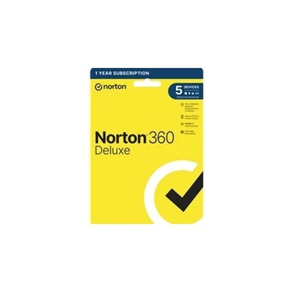Norton 360 Deluxe 2022, Antivirus Software for 5 Devices, 1-year Subscription, Includes Secure VPN, Password Manager and 50GB of Cloud Storage, PC/Mac/iOS/Android, Retail Boxed