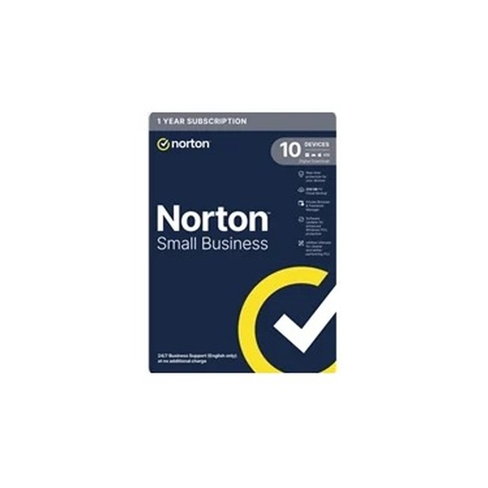 Norton Small Business, Antivirus Software, 10 Devices, 1-year Subscription, Includes 250GB of Cloud Storage, Dark Web Monitoring, Private Browser, 24/7 Business Support, Activation Code by email - ESD
