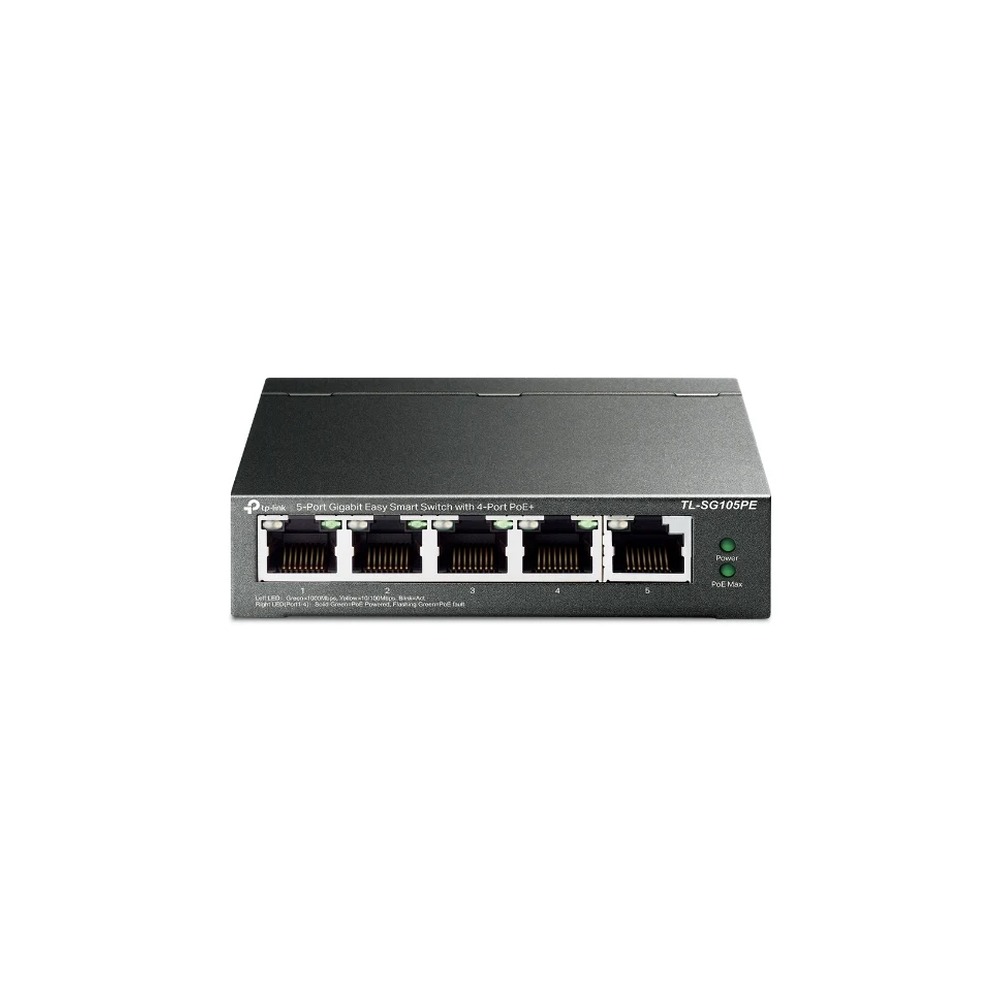 TP-Link TL-SG105PE - Switch - Managed - 5 x 10/100/1000 (4 PoE+) - desktop - PoE+ (65 W)