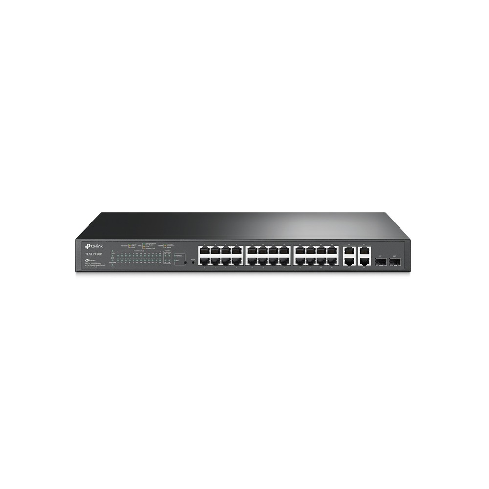 TP-Link JetStream TL-SL2428P V6.6 - Switch - L3 - smart - 24 x 10/100 + 2 x combo Gigabit SFP - rack-mountable - PoE+ (250 W)