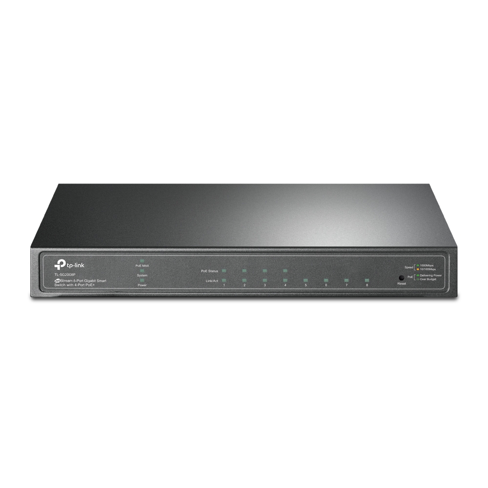 TP-Link JetStream TL-SG2008P V3 - Switch - smart - 4 x 10/100/1000 + 4 x 10/100/1000 (PoE+) - desktop, wall-mountable - PoE+ (62 W)